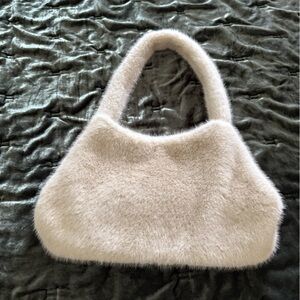 Brand New - FM20250 Faux Fur Handbag in Light Beige - $10 with Any Purchase!!